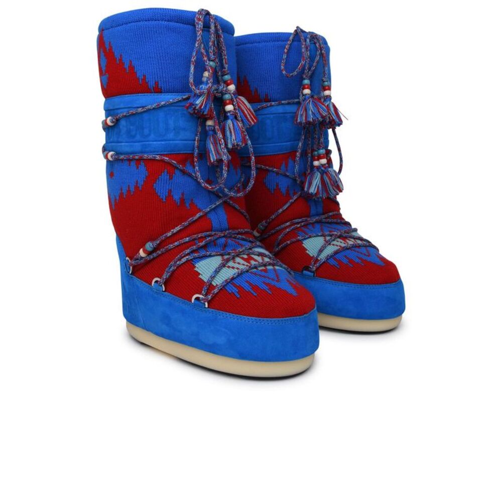 Alanui Alanui X Moon Boot Icon Knit In Blue And Red Wool Women - Picture 2 of 4